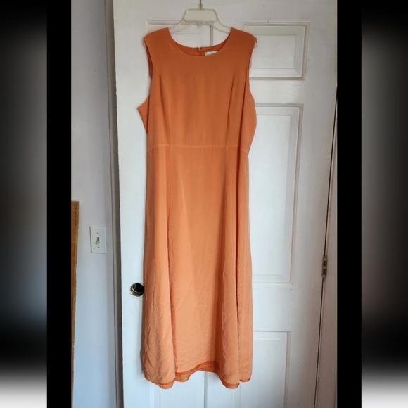 Silk dress and jacket set orange lined size 14 Victoria Holley - Picture 5 of 7